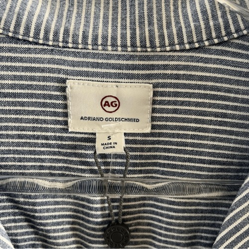 Adriano Goldschmied Rochelle Romper Chambray Stripe Blue Zipper front Small NWOT - Picture 6 of 16